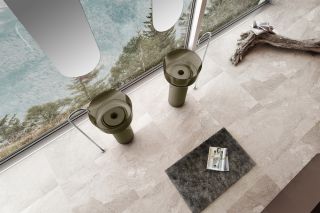 Напольная раковина ABBER Kristall AT2702Vesuvian-H 45см оливковый