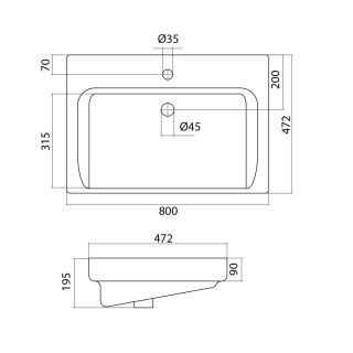 Мебельная раковина Santek Тигода 80см белый 00000005128