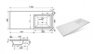 Умывальник Style Line Даллас 130 правый