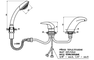 Смеситель на борт ванны Rav Slezak Dunaj D471.5YZ золото