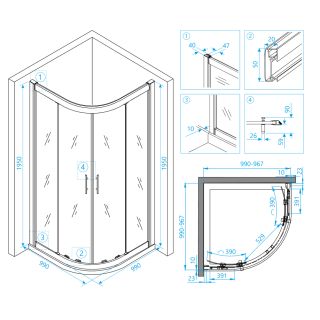 Душевой уголок RGW HO-51 03065100-11 100x100см хром