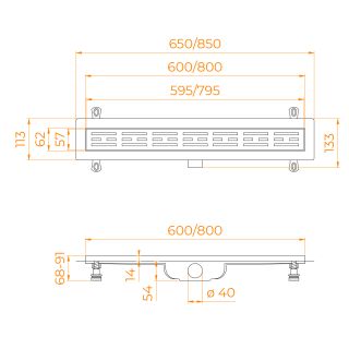 Душевой лоток RGW Drain Leo-10 60211080-01 80см хром