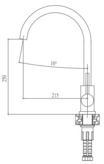 Смеситель для кухни Haiba HB70304-3 сталь