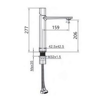 Смеситель для раковины высокий Maretti Lorenza LR32RF842-V, хром