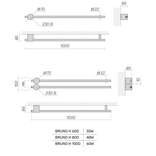 Электрический полотенцесушитель Broner Bruno NF.BR.007.080.0000.P 80 см без кнопки хром