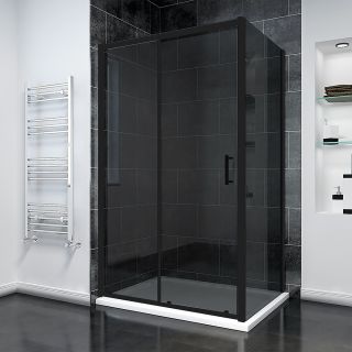 Душевой уголок Veconi Rovigo RV-055BT, 1500х900х1950, черный матовый, тонированное стекло