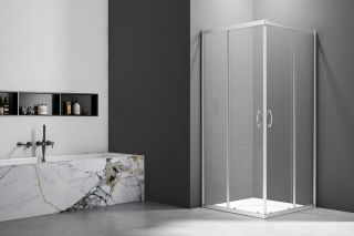 Душевой уголок Veconi Rovigo RV-101, 900x800x1900, хром, стекло прозрачное