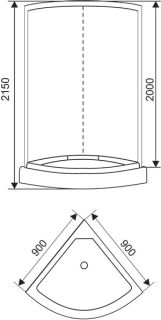 Душевая кабина Arcus style S-12 90х90х215 90x90 см