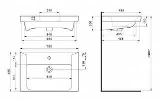 Раковина Santek Тигода 70 см