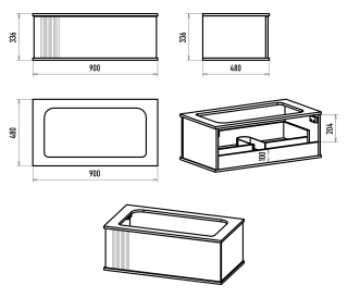 Подвесная тумба под раковину Brevita Savoy SAV-09090-0301Я 90см чёрный