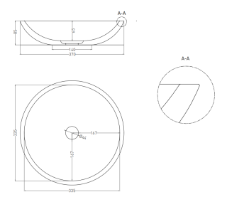 Накладная раковина Salini Callista 05 S-Stone 1101205SMRF 37см RAL полностью