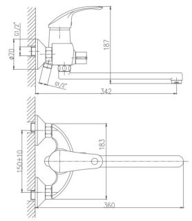 Смеситель для ванны Haiba HB2221 хром