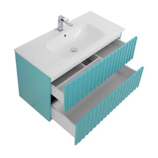 Тумба под раковину ArtMax Elegant AM-ELEGANT-1000-2C-SO-MM-LED 100 см светло-зелёный матовый