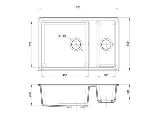 Мойка кухонная GranFest Графит Level LV-760 K граф
