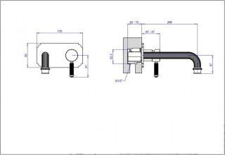 Встраиваемый смеситель для раковины однорычажный Cezares OLIMP-BLSM2-01-L