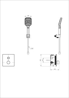 Встраиваемый смеситель для душа Wonzon & Woghand WW-D1017-B-MW с термостатом белый матовый