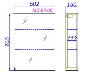 Зеркальный шкаф Aqwella МС MC.04.05