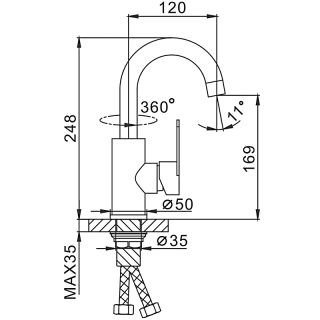 Смеситель для кухни Frap F1348 Сатин