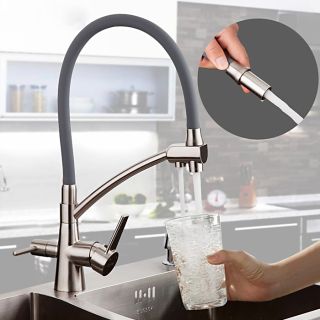 Смеситель для кухни Gappo G4398 с гибким изливом сатин