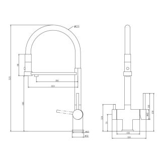 Смеситель для кухни Kohr Berga Series 1LQ280204DB-0000A чёрный