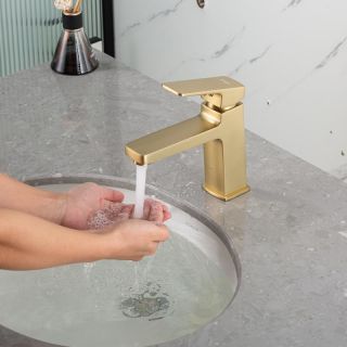 Смеситель для раковины Frap F1090-3 Золотой сатин