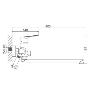 Смеситель для ванны Splenka S41.22 хром