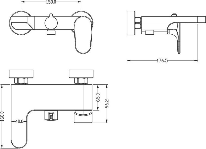Смеситель для ванны Boheme Spectre чёрный 453-B