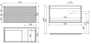 Подвесная тумба под раковину Sancos Snob R SNR100RW правая 100см Bianco
