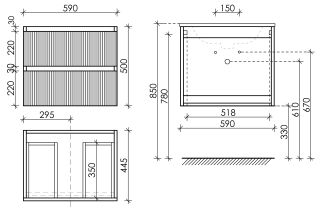 Подвесная тумба под раковину Sancos Snob T SNT60SM 60см Doha Soft