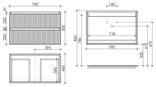 Подвесная тумба под раковину Sancos Snob R SNR80CE 80см Beige Soft