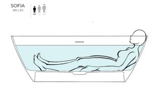 Ванна из искусственного камня Salini Sofia S-Stone 102529MRH 185x90см RAL снаружи