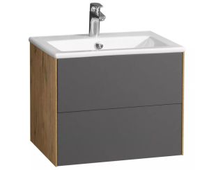 Тумба под раковину Акватон Сохо 60см дуб веллингтон/графит 1A258001AJA00