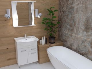 Тумба под раковину Stella Polar Волна 65см белый SP-00000056