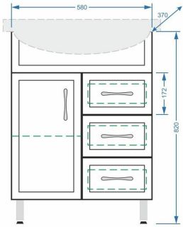 Тумба под раковину Stella Polar Концепт 65см белый SP-00000057