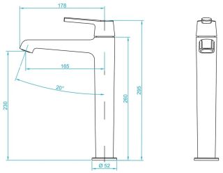 Высокий смеситель для раковины RGW Shower Panels SP-311G золото 511405311-06