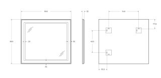 Зеркало BelBagno SPC-KRAFT-900-800-SENS-AL