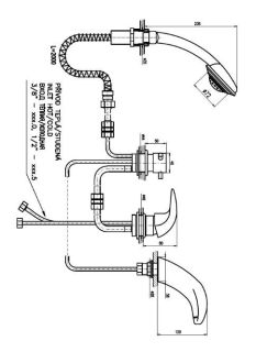Смеситель на борт ванны Rav Slezak Dunaj D471.5PZ золото