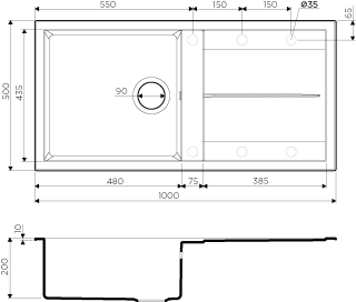 Мойка кухонная Omoikiri Sumi 100-WH Tetogranit/белый