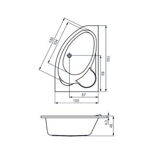 Акриловая ванна Cersanit KALIOPE 153х100 R