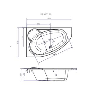 Акриловая ванна Cersanit KALIOPE 170х110 L
