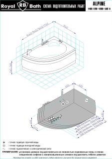 Гидромассажная ванна Royal Bath Alpine Standart 140x95см правая белый RB819103ST-R