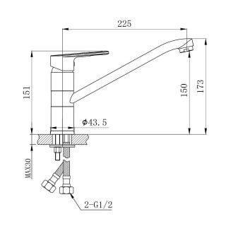 Смеситель для кухни Aquanika Basic AQB4236CR хром