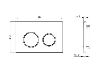 Клавиша смыва Aquatek Small TDI-0000001 белый ободок хром с верхней кнопкой смыва