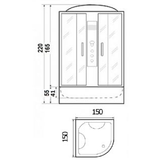 Душевая кабина RIVER TEMZA 150150/55 МТ