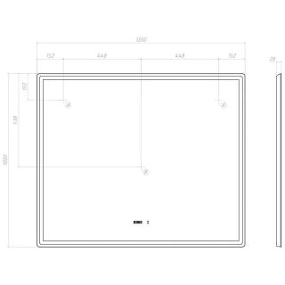 Зеркало с подсветкой Vigo Roberta Luxe 296 120 см