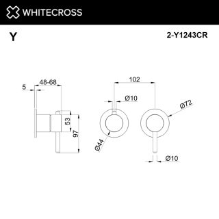 Внешняя часть смесителя на 3 потребителя WHITECROSS 2-Y1243NIB брашированный никель