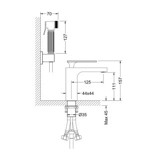 Смеситель для раковины с гигиеническим душем Timo Torne хром 4360/00G