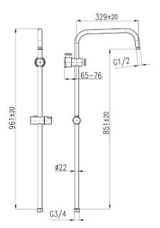 Душевая штанга Rav Slezak MD0763CMAT черный