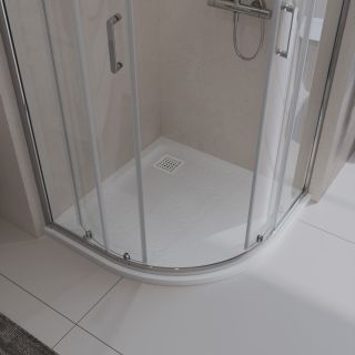 Душевой поддон BelBagno UNO TRAY-MR-UNO-R-90-550-35-W-BO из искусственного мрамора в комплекте с сифоном