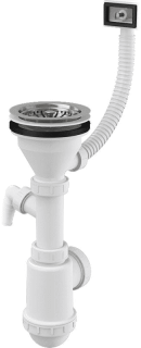 Сифон для мойки AlcaPlast с нержавеющей решеткой ?115 гофропереливом и подводкой A447P-DN50/40